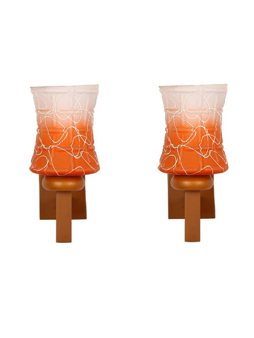 designer glass & metal sconce wall lamp light - a108, pack of 2 - 18836615 - Very Small Image - 1
