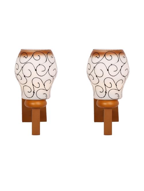 designer glass & metal sconce wall lamp light - a111, pack of 2 - 18836618 - Very Small Image - 1