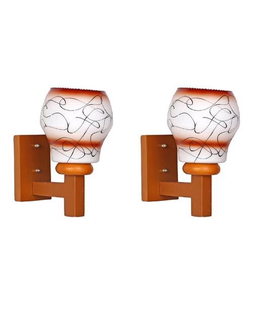 designer glass & metal sconce wall lamp light - a117, pack of 2 - 18836624 - Very Small Image - 1