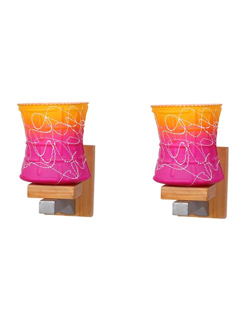 designer glass & metal sconce wall lamp light - a126, pack of 2 - 18836632 - Very Small Image - 1