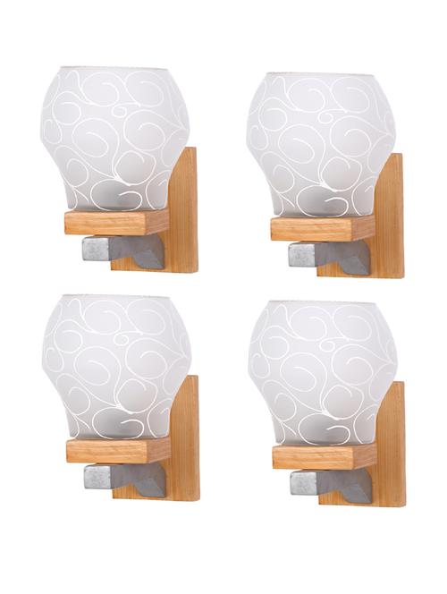designer glass & metal sconce wall lamp light - a130, pack of 4 - 18836635 - Very Small Image - 1