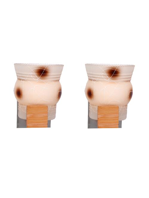 designer glass & metal sconce wall lamp light - a132, pack of 2 - 18836636 - Very Small Image - 1