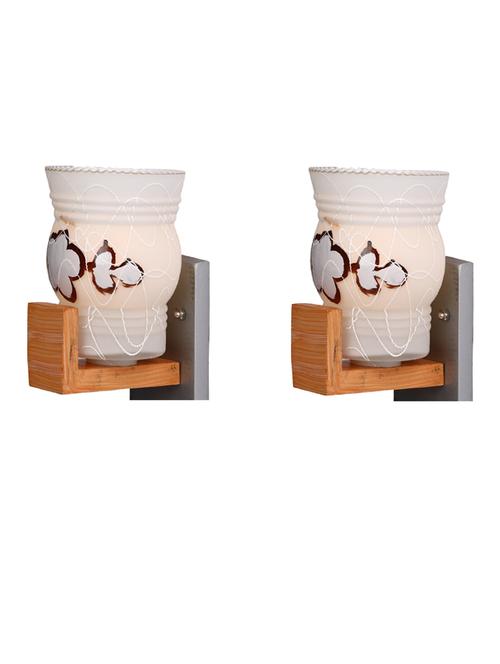 designer glass & metal sconce wall lamp light - a135, pack of 2 - 18836638 - Very Small Image - 1
