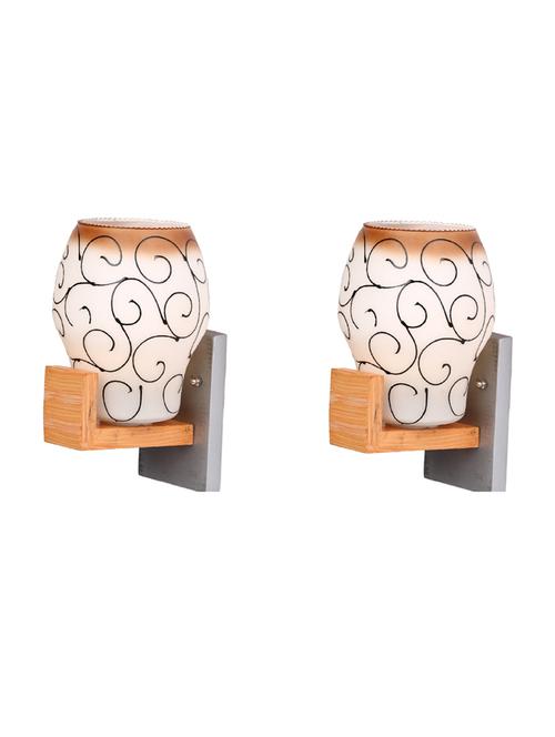 designer glass & metal sconce wall lamp light - a138, pack of 2 - 18836640 - Very Small Image - 1