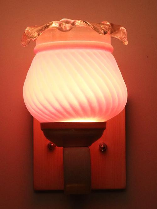 led sconce glass wall lamp/light with stylish wood fitting, 7 watt -df104 - 18836773 - Very Small Image - 1