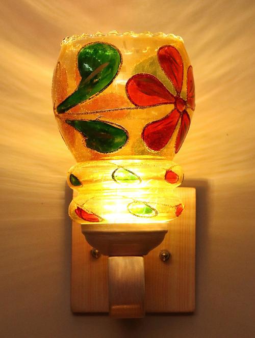 led sconce glass wall lamp with stylish wood fitting bx39 - 18836780 - Very Small Image - 1