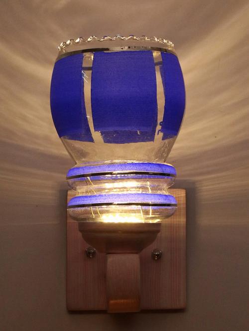 led sconce glass wall lamp with stylish wood fitting bx41 - 18836786 - Very Small Image - 1