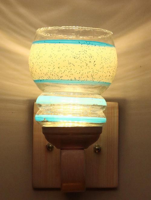 led sconce glass wall lamp/light with wood fitting, 7 watt (set of 2)-df60 - 18836796 - Very Small Image - 1