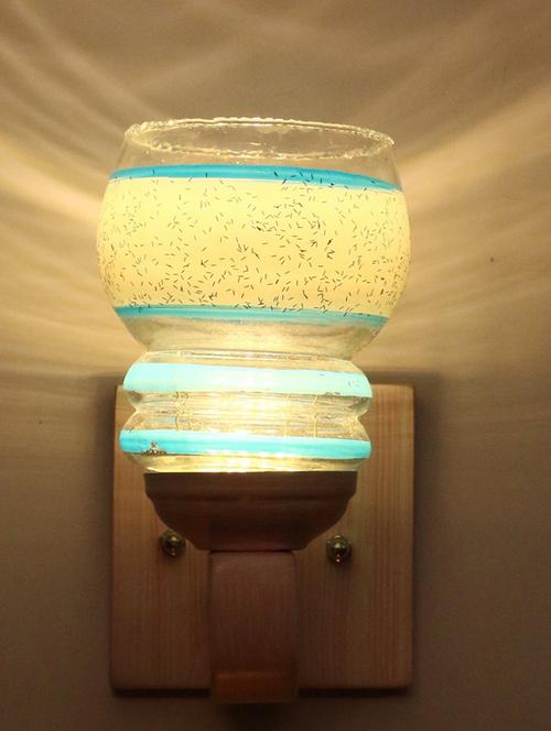 led sconce glass wall lamp/light with stylish wood fitting, 7 watt -df112 - 18836797 - Very Small Image - 1