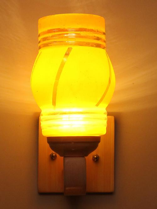 led sconce glass wall lamp/light with stylish wood fitting, 7 watt (set of 4)-df114 - 18836803 - Very Small Image - 1