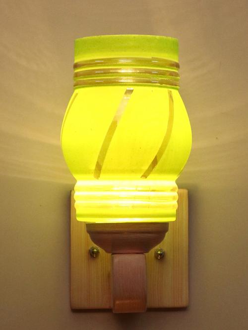 led sconce glass wall lamp/light with stylish wood fitting, 7 watt (set of 2)-df63 - 18836805 - Very Small Image - 1