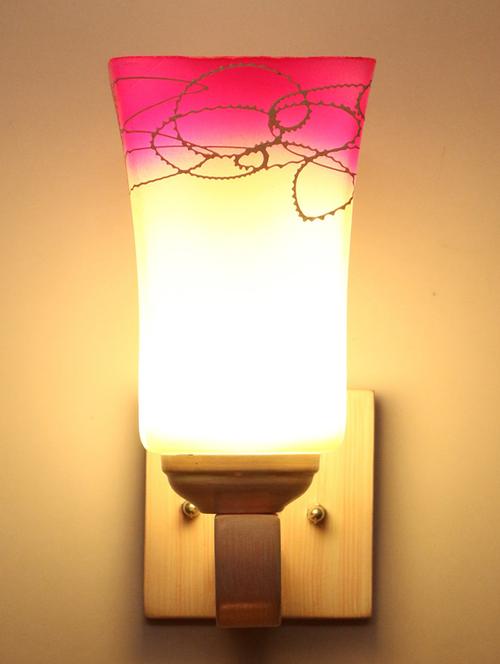 led sconce glass wall lamp with stylish wood fitting bx50 - 18836813 - Very Small Image - 1