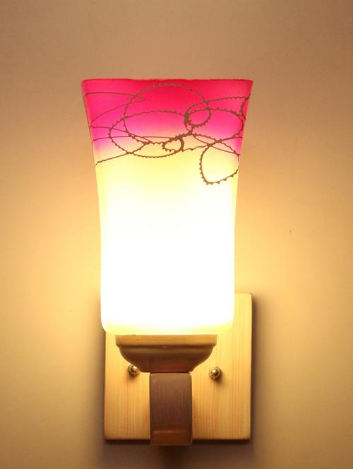 led sconce glass wall lamp/light with stylish wood fitting, 7 watt (set of 4)-df118 - 18836815 - Very Small Image - 1