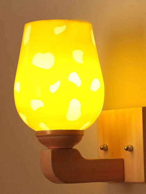 led sconce glass wall lamp/light with stylish wood fitting, 7 watt (set of 4)-df129 - 18836850 - Very Small Image - 1
