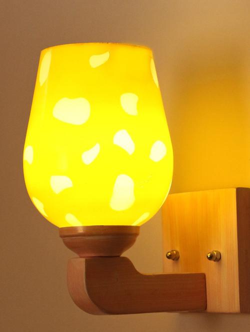 led sconce glass wall lamp/light with stylish wood fitting, 7 watt (set of 4)-df174 - 18836851 - Very Small Image - 1