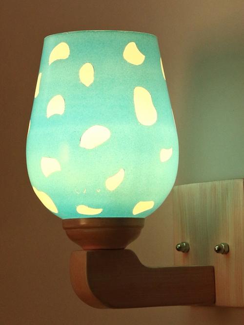 led sconce glass wall lamp/light with stylish wood fitting, 7 watt -df130 - 18836853 - Very Small Image - 1