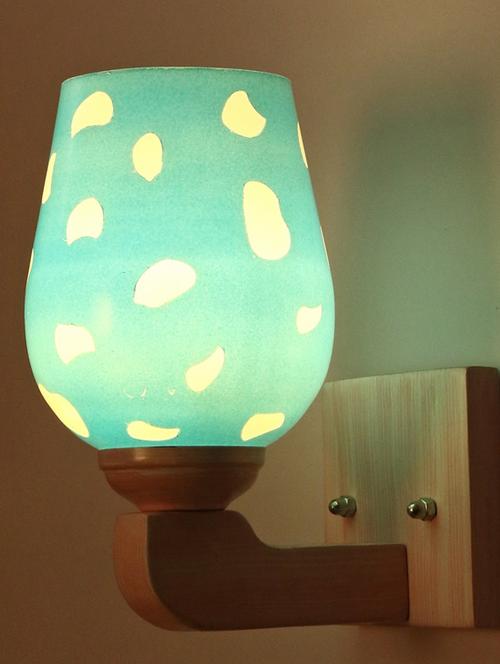 led sconce glass wall lamp/light with stylish wood fitting, 7 watt -df175 - 18836854 - Very Small Image - 1