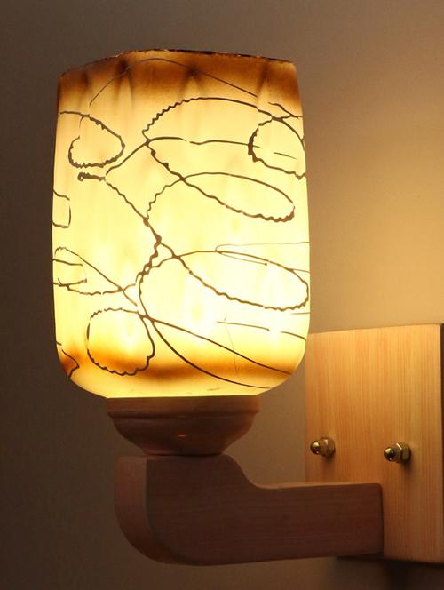 led sconce glass wall lamp with stylish wood fitting sx13 - 18836864 - Very Small Image - 1