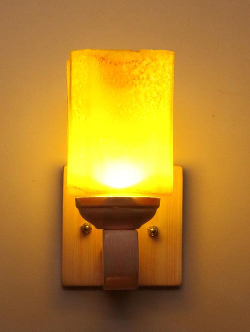 led sconce glass wall lamp with stylish wood fitting sx30 - 18836899 - Very Small Image - 1