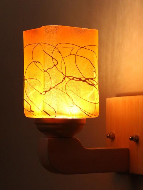 led sconce glass wall lamp with stylish wood fitting sx31 - 18836902 - Very Small Image - 1