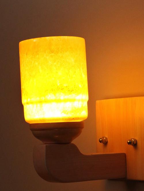 led sconce glass wall lamp/light with stylish wood fitting, 7 watt -df199 - 18836910 - Very Small Image - 1