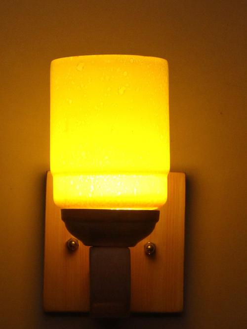 led sconce glass wall lamp/light with stylish wood fitting, 7 watt (set of 4)-df155 - 18836912 - Very Small Image - 1