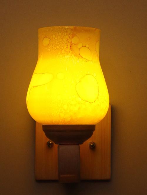 led sconce glass wall lamp/light with stylish wood fitting, 7 watt (set of 4)-df162 - 18836933 - Very Small Image - 1