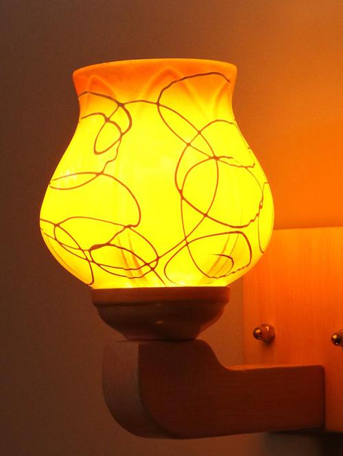 led sconce glass wall lamp with trendy pink wood fitting dx11 - 18836962 - Very Small Image - 1