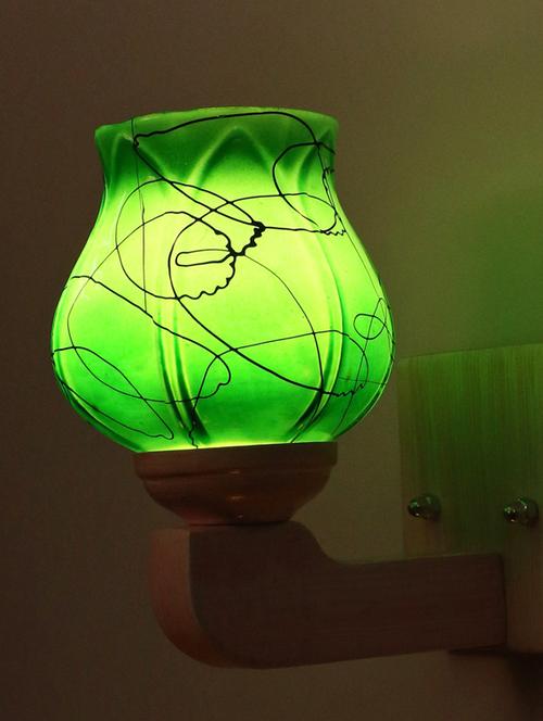 led sconce glass wall lamp with trendy pink wood fitting dx13 - 18836968 - Very Small Image - 1