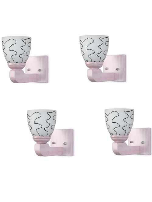 led sconce glass wall lamp/light with stylish wood fitting, 7 watt (set of 4)-df248 - 18837000 - Very Small Image - 1