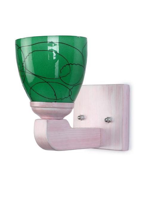 led sconce glass wall lamp with trendy pink wood fitting dx23 - 18837001 - Very Small Image - 1