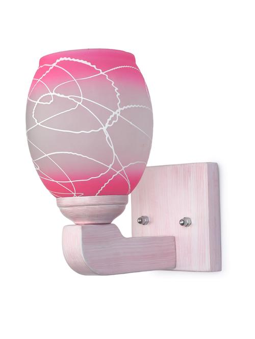 led sconce glass wall lamp with trendy pink wood fitting dx24 - 18837004 - Very Small Image - 1