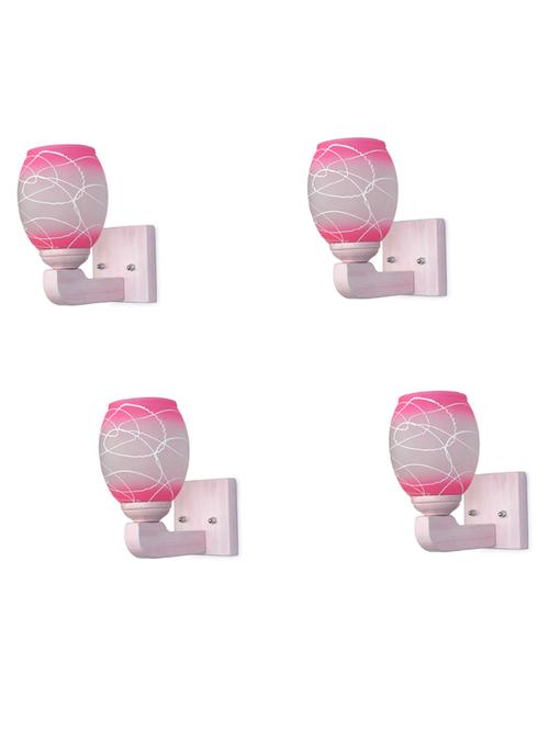 led sconce glass wall lamp/light with stylish wood fitting, 7 watt (set of 4)-df250 - 18837006 - Very Small Image - 1