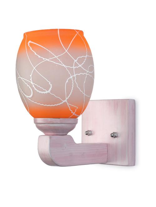 led sconce glass wall lamp with trendy pink wood fitting dx26 - 18837010 - Very Small Image - 1