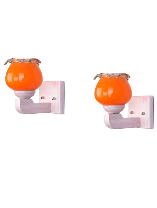 led sconce glass wall lamp/light with stylish wood fitting, 7 watt (set of 2)-df31 - 18837038 - Very Small Image - 1