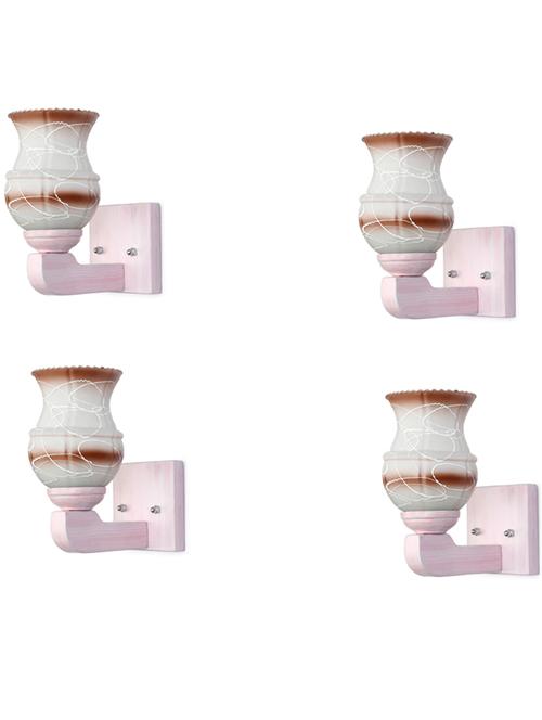 led sconce glass wall lamp/light with stylish wood fitting, 7 watt (set of 4)-df92 - 18837066 - Very Small Image - 1