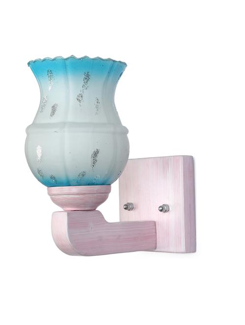 led sconce glass wall lamp with stylish wood fitting bx27 - 18837073 - Very Small Image - 1