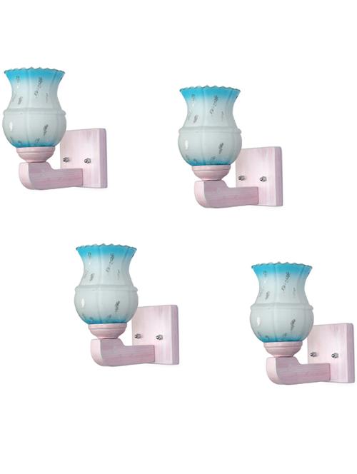 led sconce glass wall lamp/light with stylish wood fitting, 7 watt (set of 4)-df95 - 18837075 - Very Small Image - 1