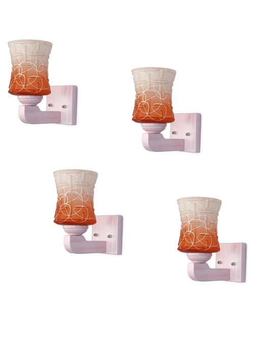 led sconce glass wall lamp/light with stylish wood fitting, 7 watt (set of 4)-df98 - 18837084 - Very Small Image - 1