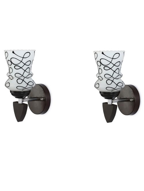led sconce glass & wood wall lamp/light, & wall fixture (set of two)-rt49 - 18837089 - Very Small Image - 1