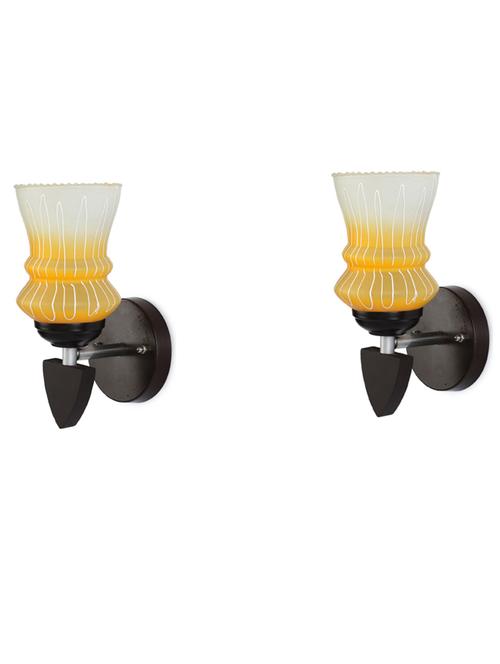 led sconce glass & wood wall lamp/light, & wall fixture (set of two)-rt50 - 18837092 - Very Small Image - 1
