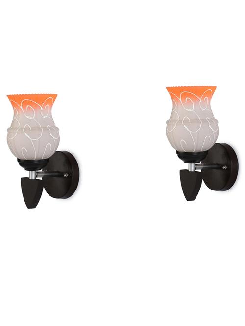led sconce glass & wood wall lamp/light, & wall fixture (set of two)-rt24 - 18837160 - Very Small Image - 1