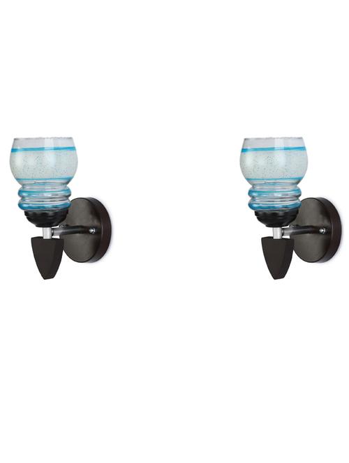 led sconce glass & wood wall lamp/light, & wall fixture (set of two)-rt78 - 18837172 - Very Small Image - 1