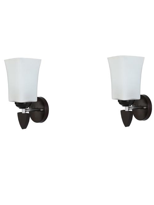 led sconce glass & wood wall lamp/light, & wall fixture (set of two)-rt80 - 18837178 - Very Small Image - 1