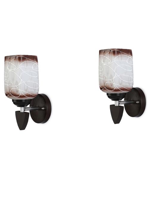 led sconce glass & wood wall lamp/light, & wall fixture (set of two)-rt82 - 18837184 - Very Small Image - 1
