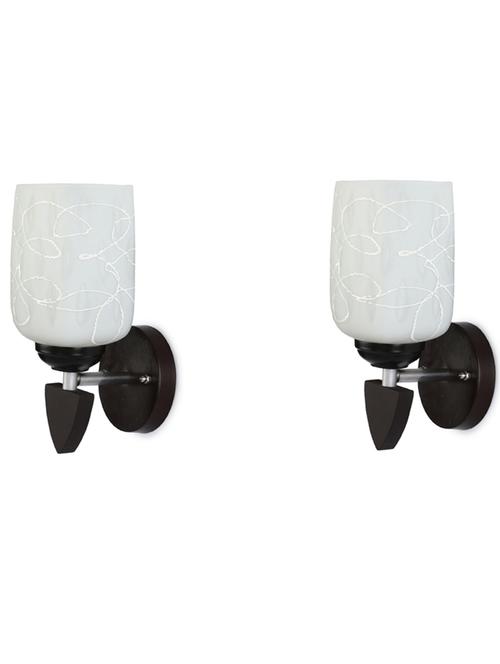 led sconce glass & wood wall lamp/light, & wall fixture (set of two)-rt83 - 18837187 - Very Small Image - 1