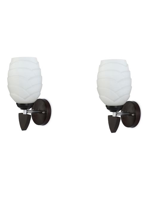 led sconce glass & wood wall lamp/light, & wall fixture (set of two)-rt86 - 18837196 - Very Small Image - 1