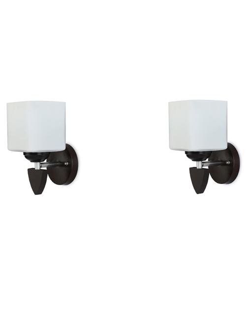 led sconce glass & wood wall lamp/light, & wall fixture (set of two)-rt89 - 18837205 - Very Small Image - 1