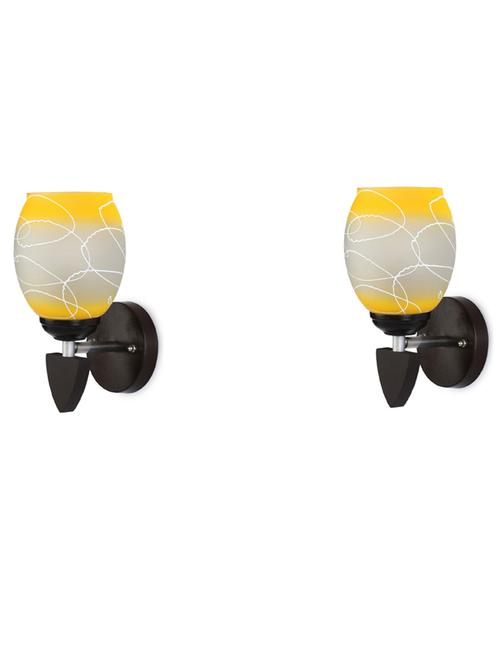 led sconce glass & wood wall lamp/light, & wall fixture (set of two)-rt93 - 18837217 - Very Small Image - 1