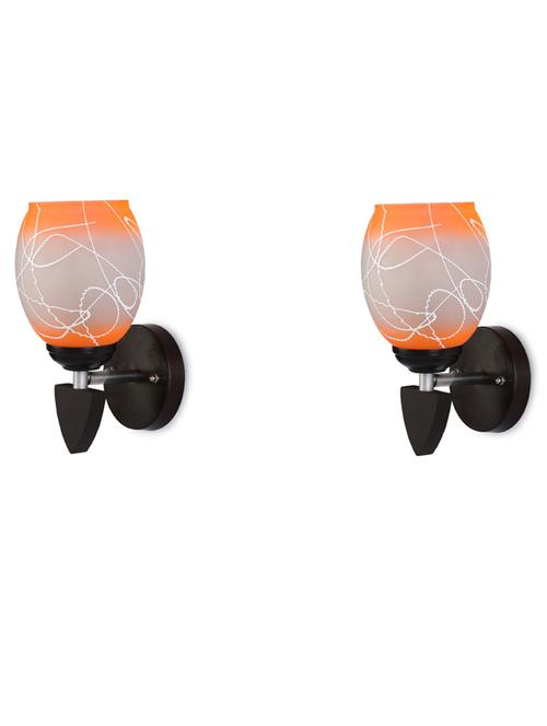 led sconce glass & wood wall lamp/light, & wall fixture (set of two)-rt94 - 18837220 - Very Small Image - 1